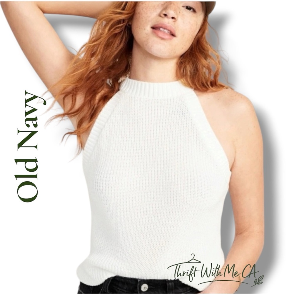 Old Navy Sleeveless Cropped Shaker-Stitch Sweater
Size: L